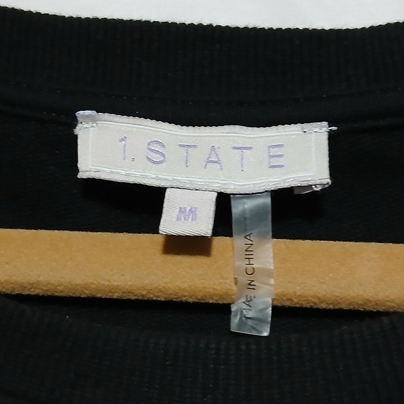 1.STATE Black Mini Dress Ruffle Sleeve Casual Party Dress Size M‎ - Picture 4 of 7